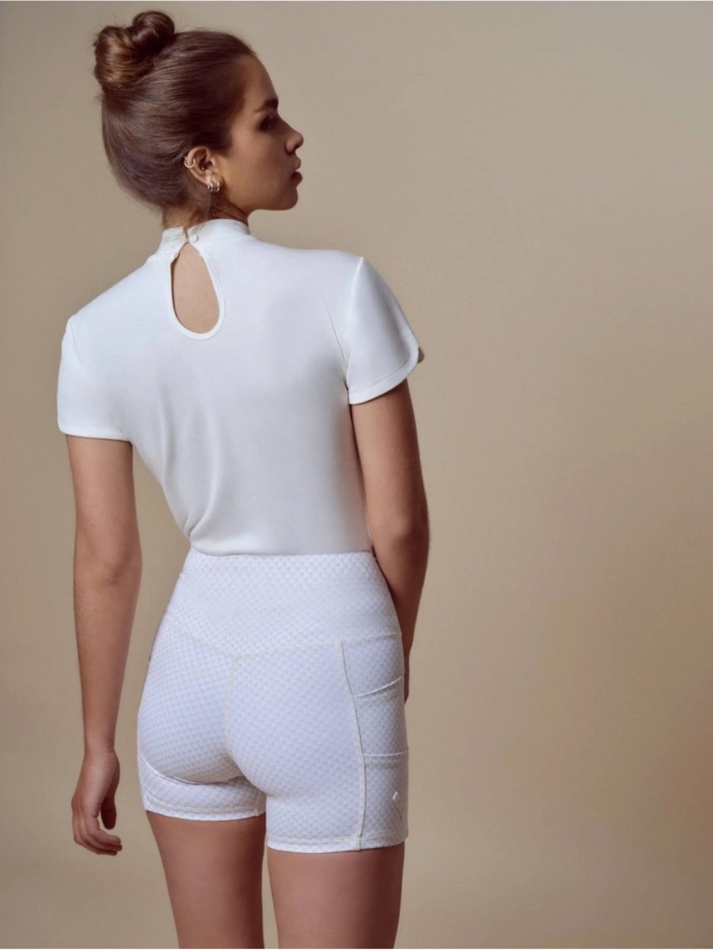 Nwt A. Putnam Golf Bike Shorts In Birch Crown Size Medium — image 4 of 8